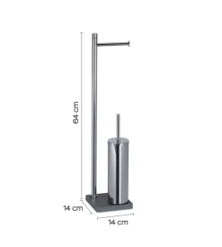 Accessori Bagno- Piantana portarotolo e scopino wc gedy