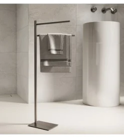 Accessori Bagno|Piantana portasalviette gedy "trilly" in acciaio inox gun metal