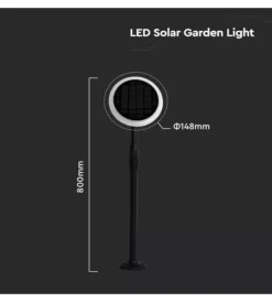 Illuminazione Per Esterno- Piantana solare led da esterno nero 4000k, 3w