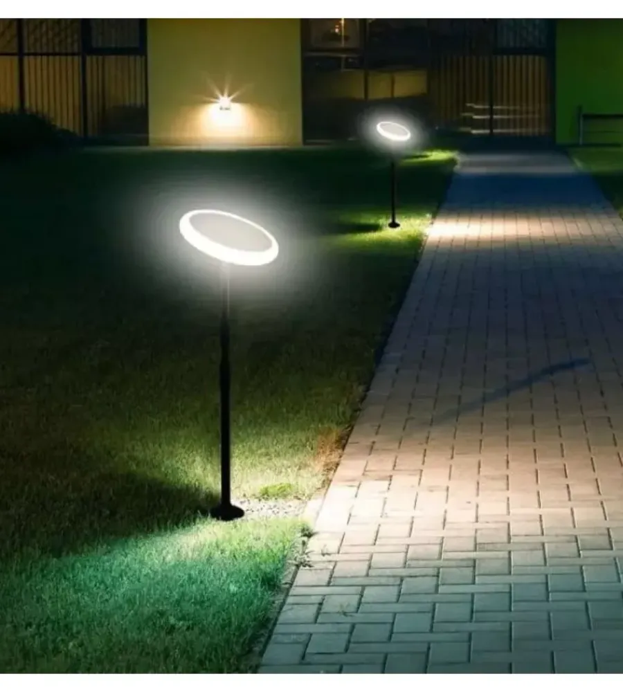 Sale Piantana solare led da esterno nero 3000k, 3w Illuminazione Per Esterno