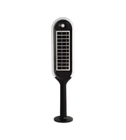 Illuminazione Per Esterno- Piantana solare led da giardino bianca e nera 3000k, 5w