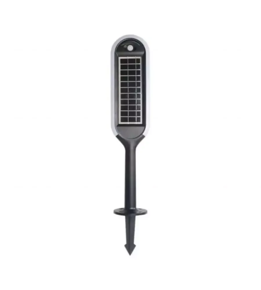 Illuminazione Per Esterno- Piantana solare led da giardino bianca e nera 3000k, 5w