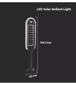Illuminazione Per Esterno- Piantana solare led da giardino bianca e nera 3000k, 5w
