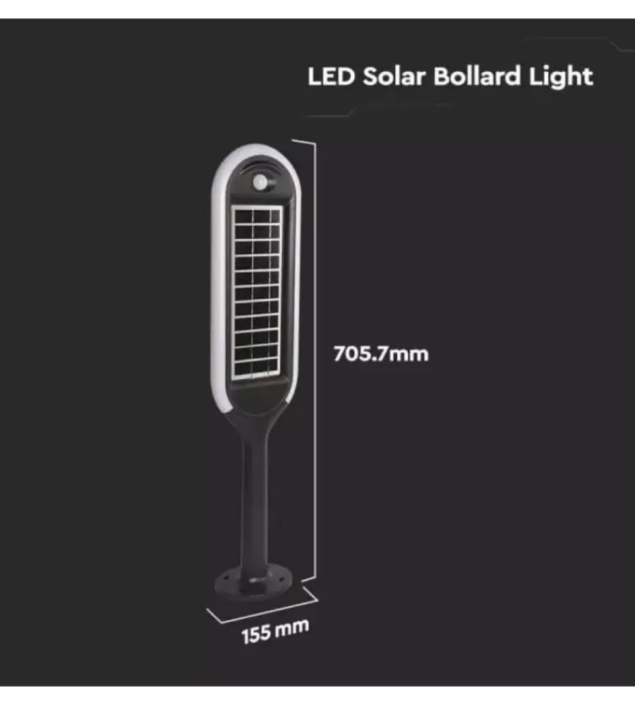 Illuminazione Per Esterno- Piantana solare led da giardino bianca e nera 3000k, 5w