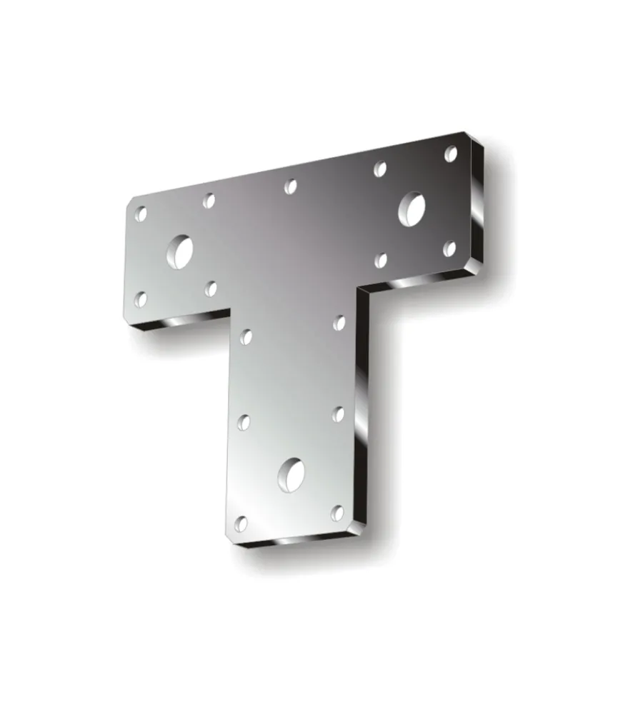 Ferramenta Per Esterno- Piastra a "t" forata 80 x 68 x 38 mm.