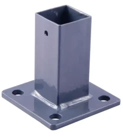 Reti, Recizioni E Cancelli Per Giardino|Piastra di fissaggio per palo in metallo grigio 40x40 cm