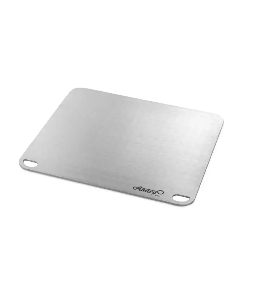 Forni Pizza-Gimetal Piastra per pizza in acciaio inox 4mm, 40x35 cm