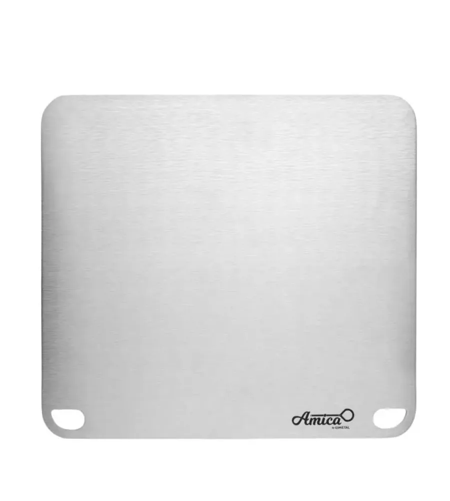 Forni Pizza-Gimetal Piastra per pizza in acciaio inox 4mm, 40x35 cm
