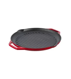 Outlet Piastra rigata kamado bono in ghisa smaltata rossa con manici 34 cm Barbecue