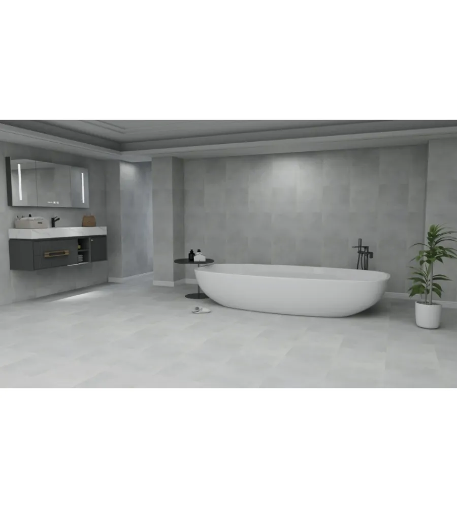 Rivestimento Murale-Kimono Piastrella muro spc 3 mm cemento zurich 2,506 mq, 3x457x914 mm -