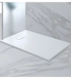Docce E Accessori|Piatto doccia effetto pietra bianco, 80x140 cm