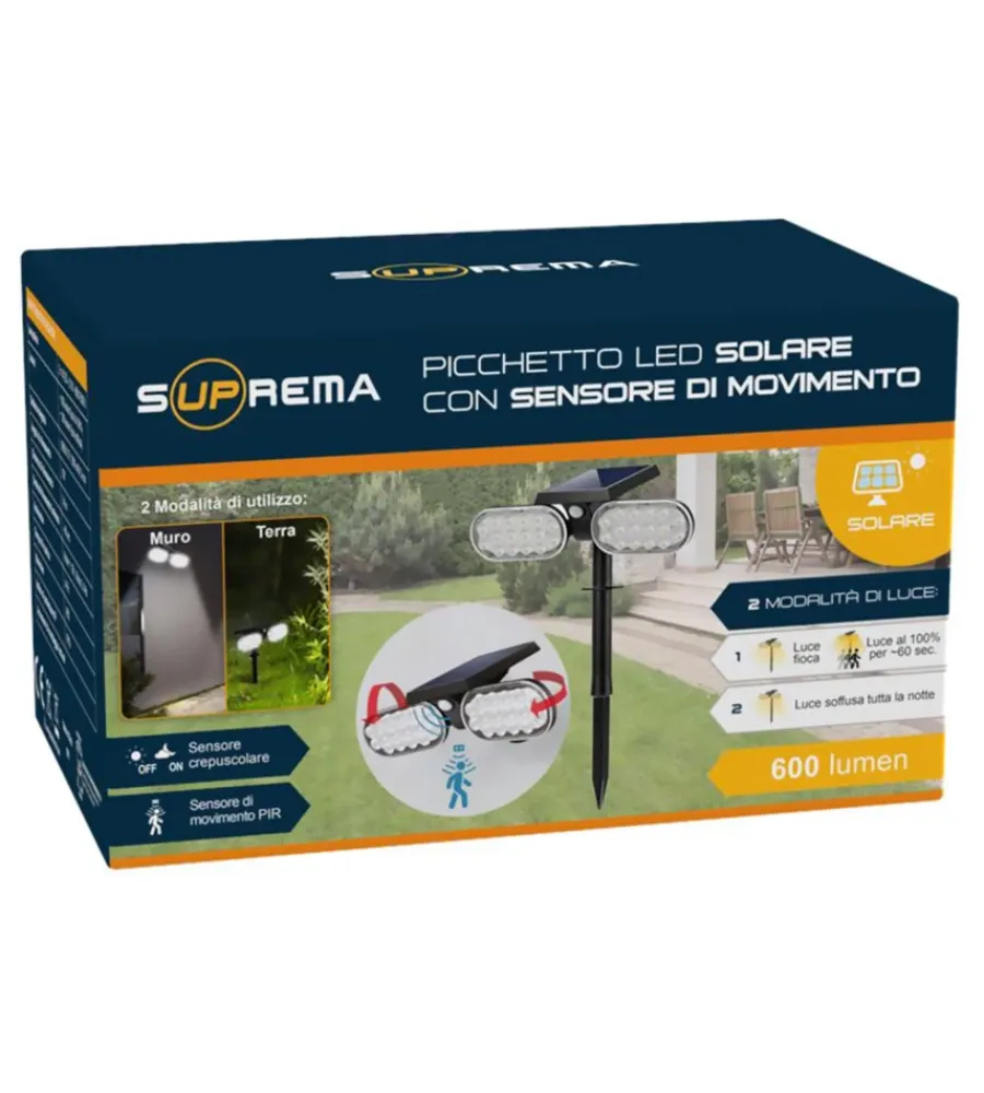 Discount Picchetto a led solare con sensore di movimento - 32 led Illuminazione Per Esterno