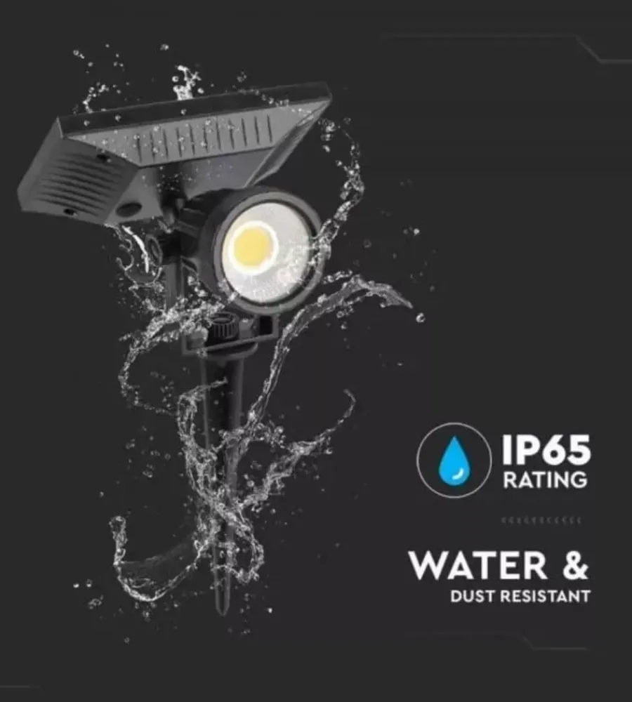 Illuminazione Per Esterno|Picchetto faretto led da esterno vtac nero 3000k