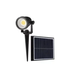 Illuminazione Per Esterno- Picchetto faretto led solare da esterno vtac nero 400k