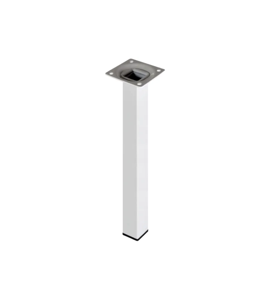 Ferramenta Per Mobili E Infissi- Piedino quadro "element system" - 25x25 - h.300 mm. - bianco