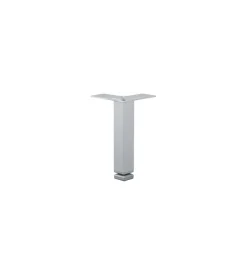 Ferramenta Per Mobili E Infissi|Piedino quadro in metallo con flangia triangolare - ø 25 - h.100 mm. - alluminio