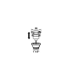 Pilette- Piletta automatica "click" 1 1/4" x 66 mm.