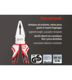 Pinze E Tenaglie- Pinza universale 3k 160 mm.
