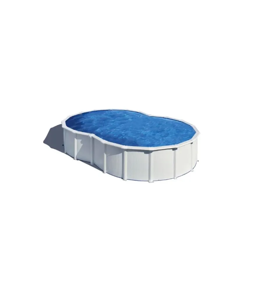 Gre Piscine|Piscina fuori terra a forma di otto "varadero" in acciaio colore bianco 500x340x120 - cod. kitprov4870