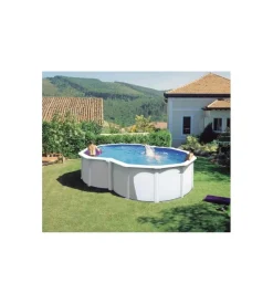 Gre Piscine|Piscina fuori terra a forma di otto "varadero" in acciaio colore bianco 500x340x120 - cod. kitprov4870