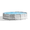 Intex Piscine|Piscina fuori terra autoportante rotonda  "prisma frame" grigio chiaro 427x427x107 cm