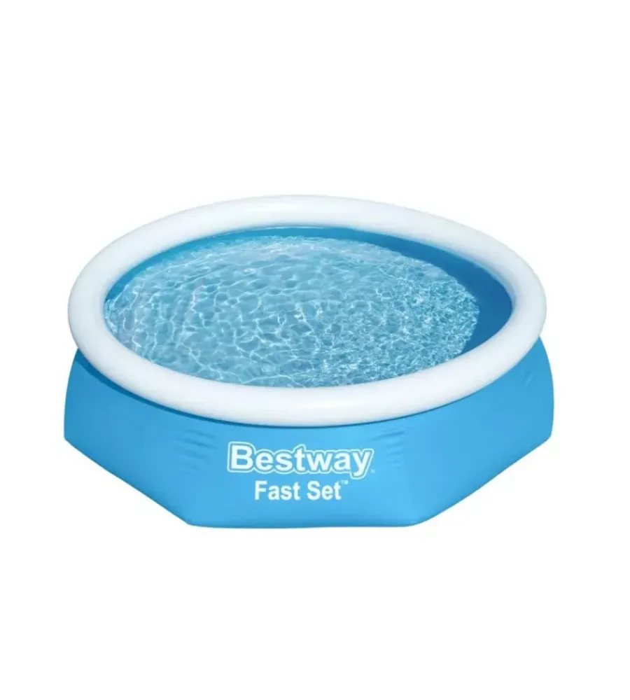 Piscine-Bestway Piscina fuori terra autoportante rotonda "fast set" con pompa e filtro a cartuccia 244x61 cm - cod. 57450
