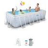 Intex Piscine|Piscina fuori terra con struttura rettangolare "prisma frame chevron" effetto rigato blu 400x200x100 cm - cod. 26780np