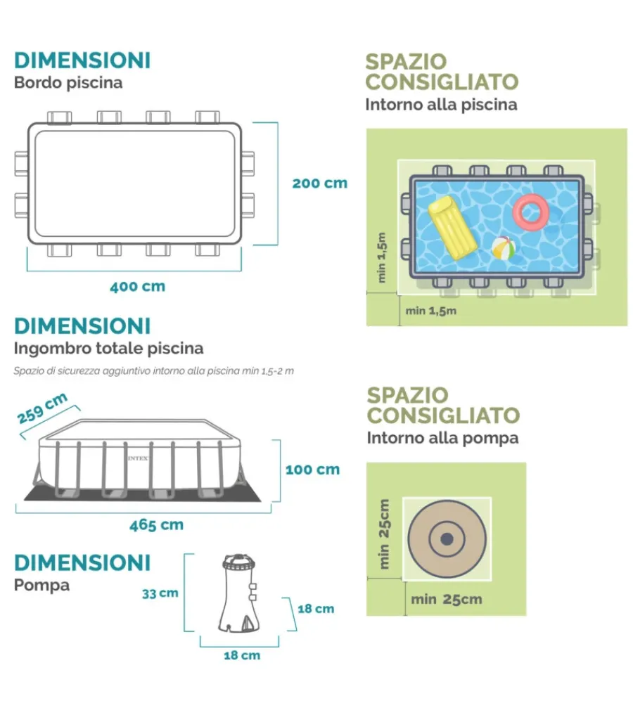 Intex Piscine|Piscina fuori terra con struttura rettangolare "prisma frame chevron" effetto rigato blu 400x200x100 cm - cod. 26780np