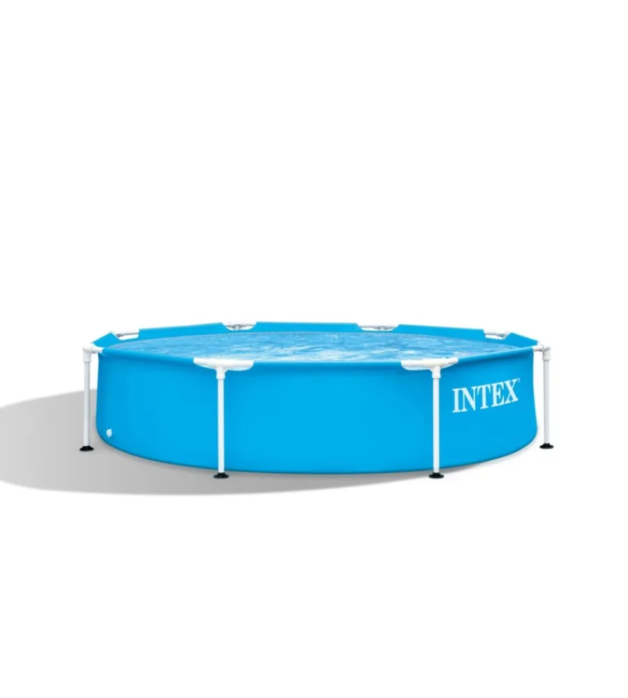 Piscine-Intex Piscina fuori terra con struttura rotonda "metal frame" azzurro 244x244x51 cm - cod. 28205np
