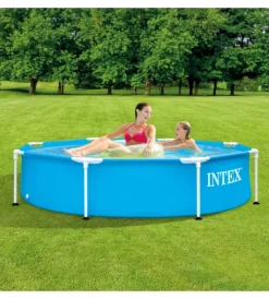 Piscine-Intex Piscina fuori terra con struttura rotonda "metal frame" azzurro 244x244x51 cm - cod. 28205np