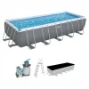 Piscina fuori terra con struttura rettangolare "steel pro max" grigio chiaro 640x274x132 cm Piscine