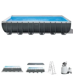 Discount Piscina fuori terra con struttura rettangolare "ultra xtr frame" antracite 732x366x132cm - cod. 26364np Piscine