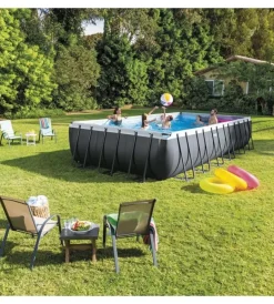 Discount Piscina fuori terra con struttura rettangolare "ultra xtr frame" antracite 732x366x132cm - cod. 26364np Piscine
