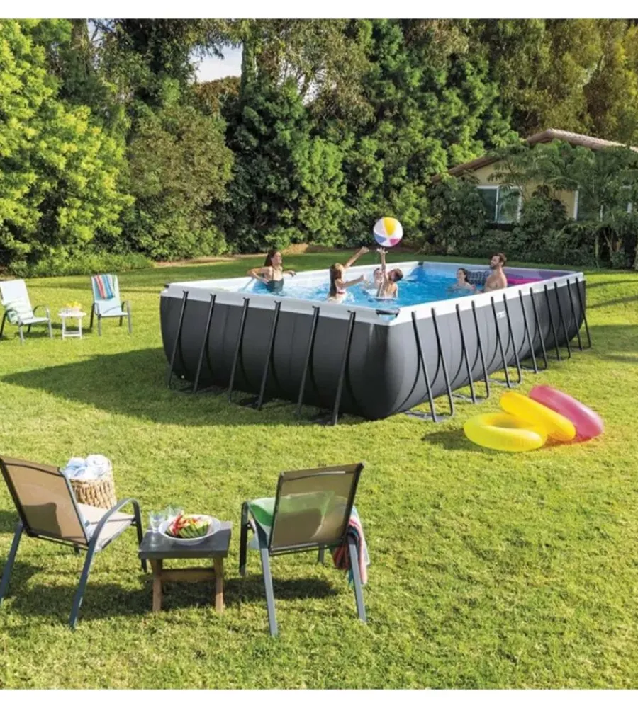 Discount Piscina fuori terra con struttura rettangolare "ultra xtr frame" antracite 732x366x132cm - cod. 26364np Piscine