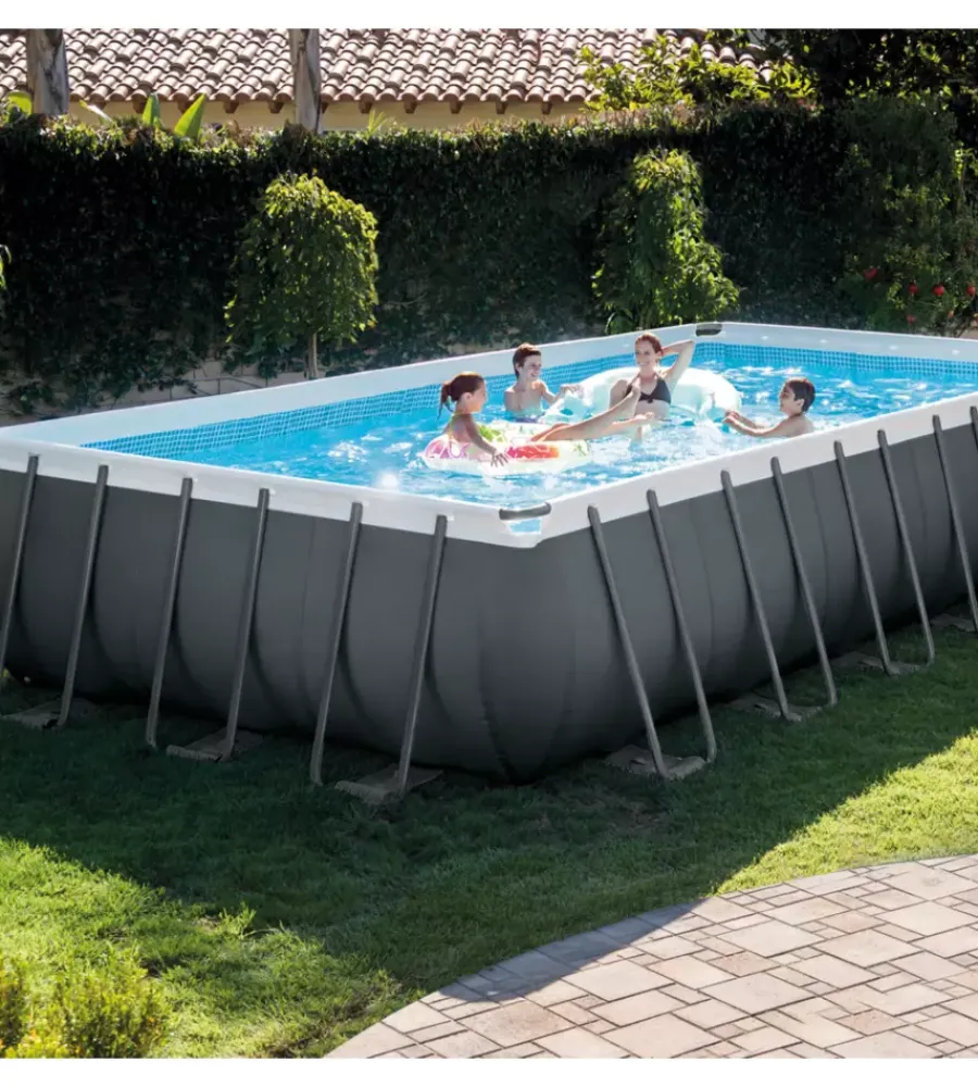 Discount Piscina fuori terra con struttura rettangolare "ultra xtr frame" antracite 732x366x132cm - cod. 26364np Piscine