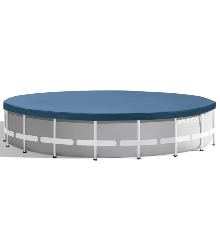 Piscine-Intex Piscina fuori terra con struttura rotonda "prisma frame" con pompa filtro grigio chiaro 610x132 cm - cod. 26756np