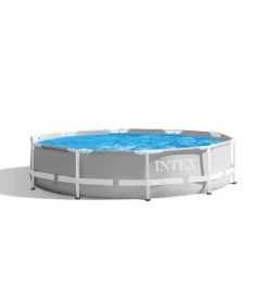 Piscine-Intex Piscina fuori terra con struttura rotonda "prisma frame" grigio chiaro 305x305x76 - cod. 26700np