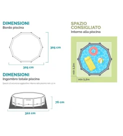 Piscine-Intex Piscina fuori terra con struttura rotonda 