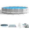 Intex Piscine|Piscina fuori terra con struttura rotonda "prisma frame" grigio chiaro 549x549x122 cm - cod. 26732np