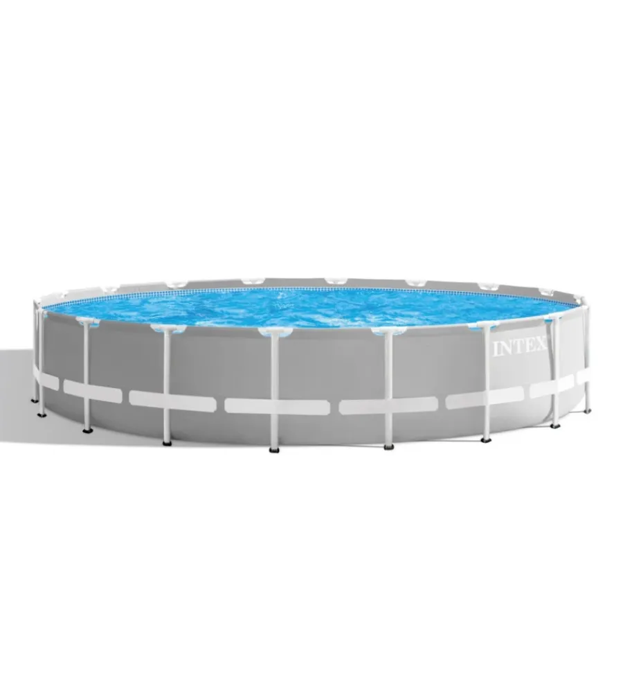 Intex Piscine|Piscina fuori terra con struttura rotonda "prisma frame" grigio chiaro 549x549x122 cm - cod. 26732np