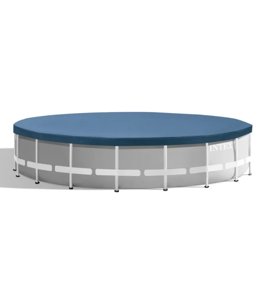 Intex Piscine|Piscina fuori terra con struttura rotonda "prisma frame" grigio chiaro 549x549x122 cm - cod. 26732np