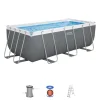 Piscine-Bestway Piscina fuori terra con struttura rettangolare "steel pro max" grigio scuro 412x201x122 cm