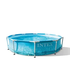 Piscine-Intex Piscina fuori terra con struttura rotonda "metal frame beachside" blu 305x305x76 cm - cod. 28206np