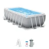 Piscina fuori terra con struttura rettangolare "prisma metal frame" grigio chiaro 400x200x122 cm - cod. 26790np Piscine