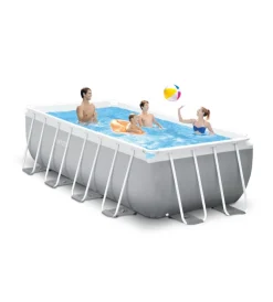 Piscina fuori terra con struttura rettangolare "prisma metal frame" grigio chiaro 400x200x122 cm - cod. 26790np Piscine
