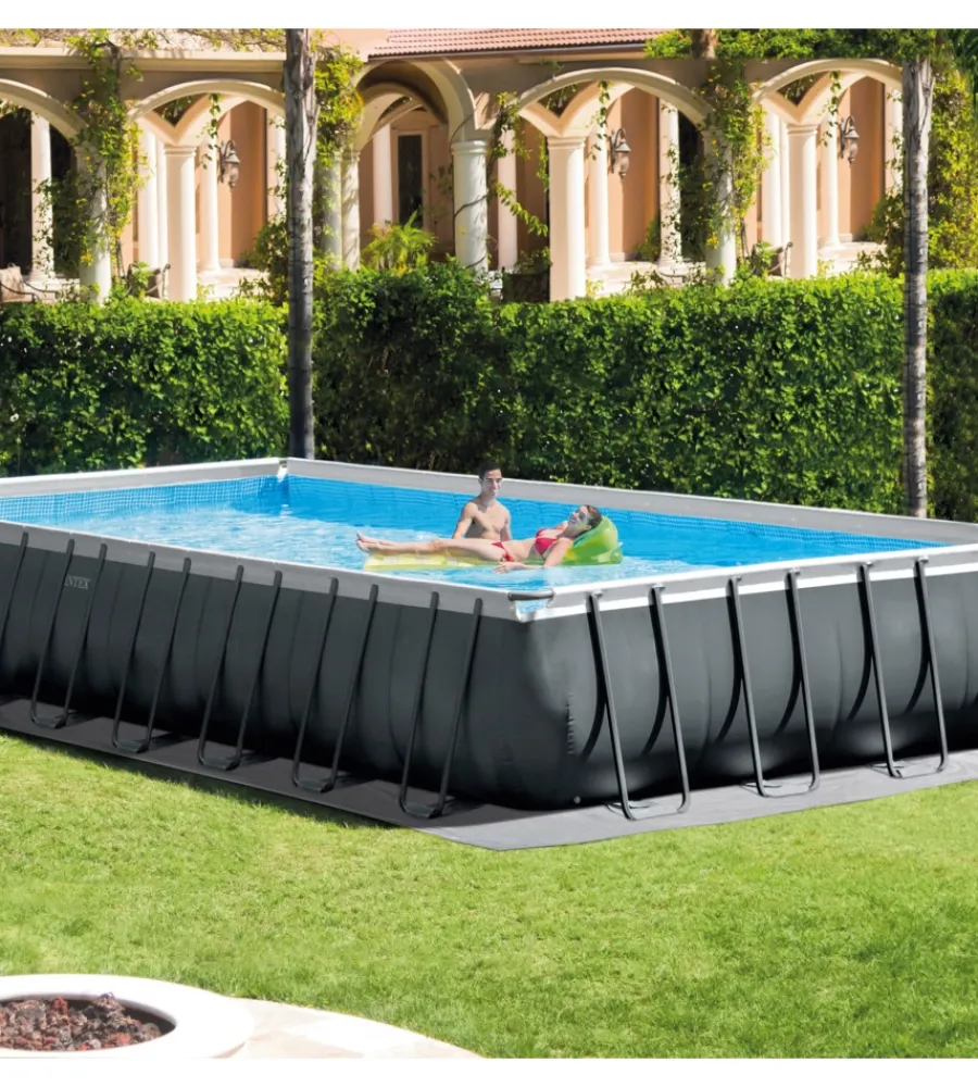 Piscine-Intex Piscina fuori terra con struttura rettangolare "ultra xtr frame" antracite 975x488x132cm - cod. 26378np