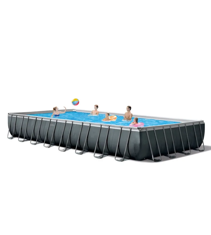 Piscine-Intex Piscina fuori terra con struttura rettangolare "ultra xtr frame" antracite 975x488x132cm - cod. 26378np