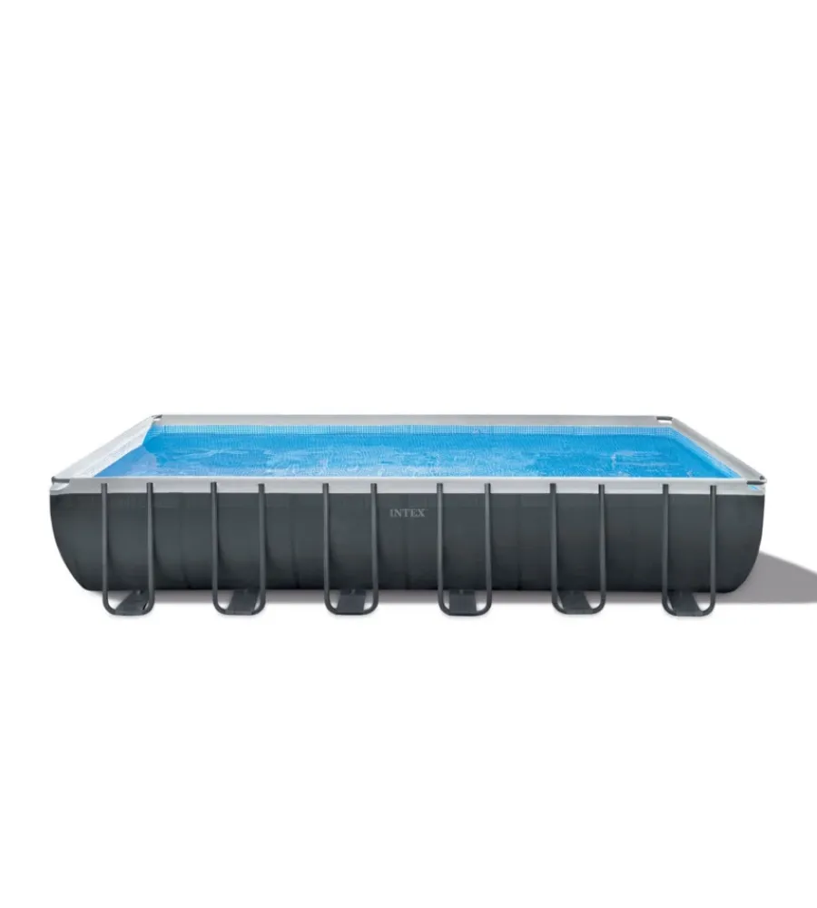 Intex Piscine|Piscina fuori terra con struttura rettangolare "ultra xtr frame" antracite 732x366x132 cm - cod. 26368np