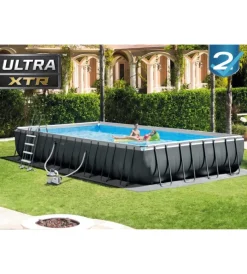Discount Piscina fuori terra con struttura rettangolare "ultra xtr frame" antracite 975x488x132cm - cod. 26374gn Piscine