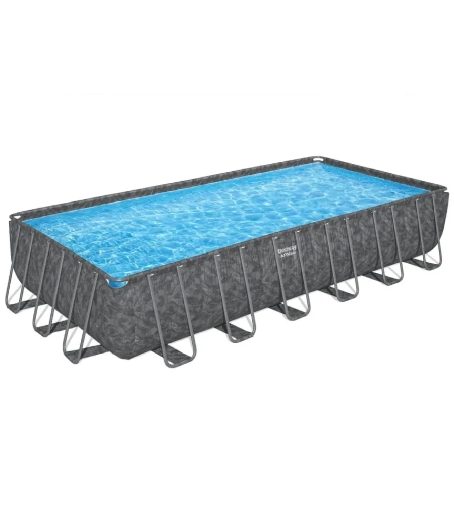 Piscine-Bestway Piscina fuori terra con struttura "apx 365" effetto marmo scuro 732x366x132 cm